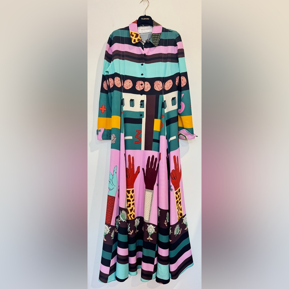 Valentino Garavani Counting Six Print Maxi Dress size 6 - Picture 12 of 15